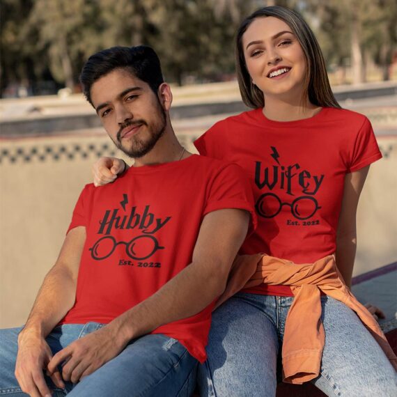 Matching Harry Potter Couple T-Shirt | Wifey And Hubby Couple Shirts| Best Gift For Couple