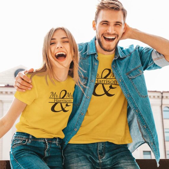 Personalized Matching Couple T-Shirt| Mr And Mrs Couple Shirts| Best Gift For Couple