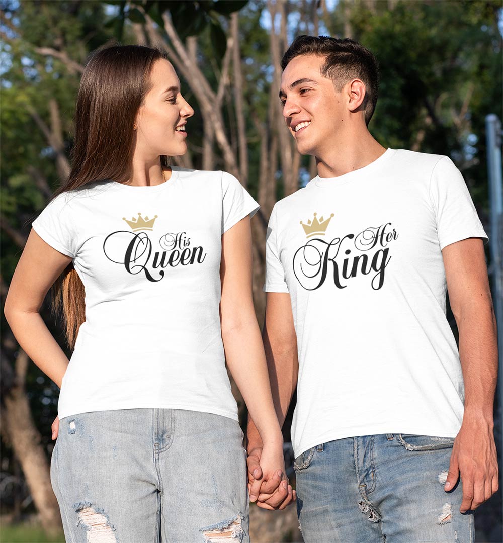 Matching King And Queen Couple T-Shirt, Valentines Couple Shirts