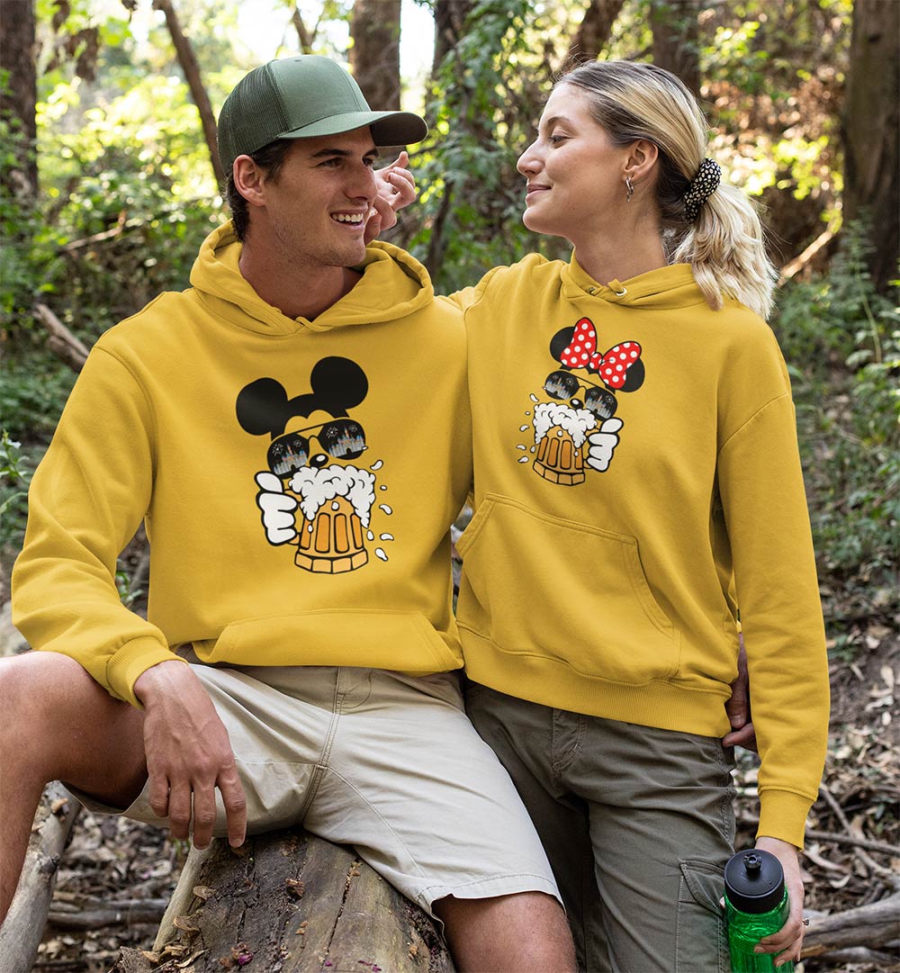 Mickey And Minnie Drink Beers Matching Couple Sweatshirts, Disney Couple  Shirt, Best Gift…