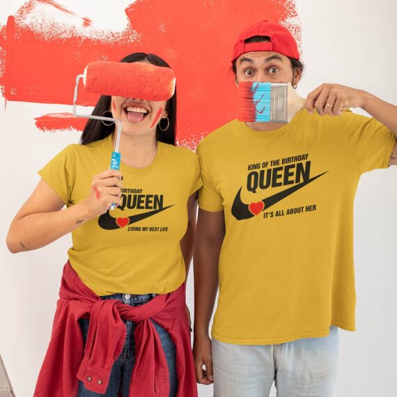 Matching Birthday Couple T-Shirt| Birthday King And Queen Couple Shirts| Best Gift For Couple