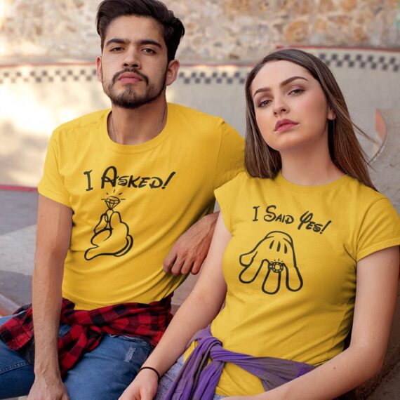 Matching I Said Yes Couple T-Shirt| Disney Mickey And Minnie Couple Shirts| Best Gift For Couple