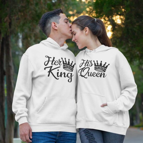 King And Queen Matching Couple Hoodies| Valentines Couple Shirt| Best Gifts For Couple