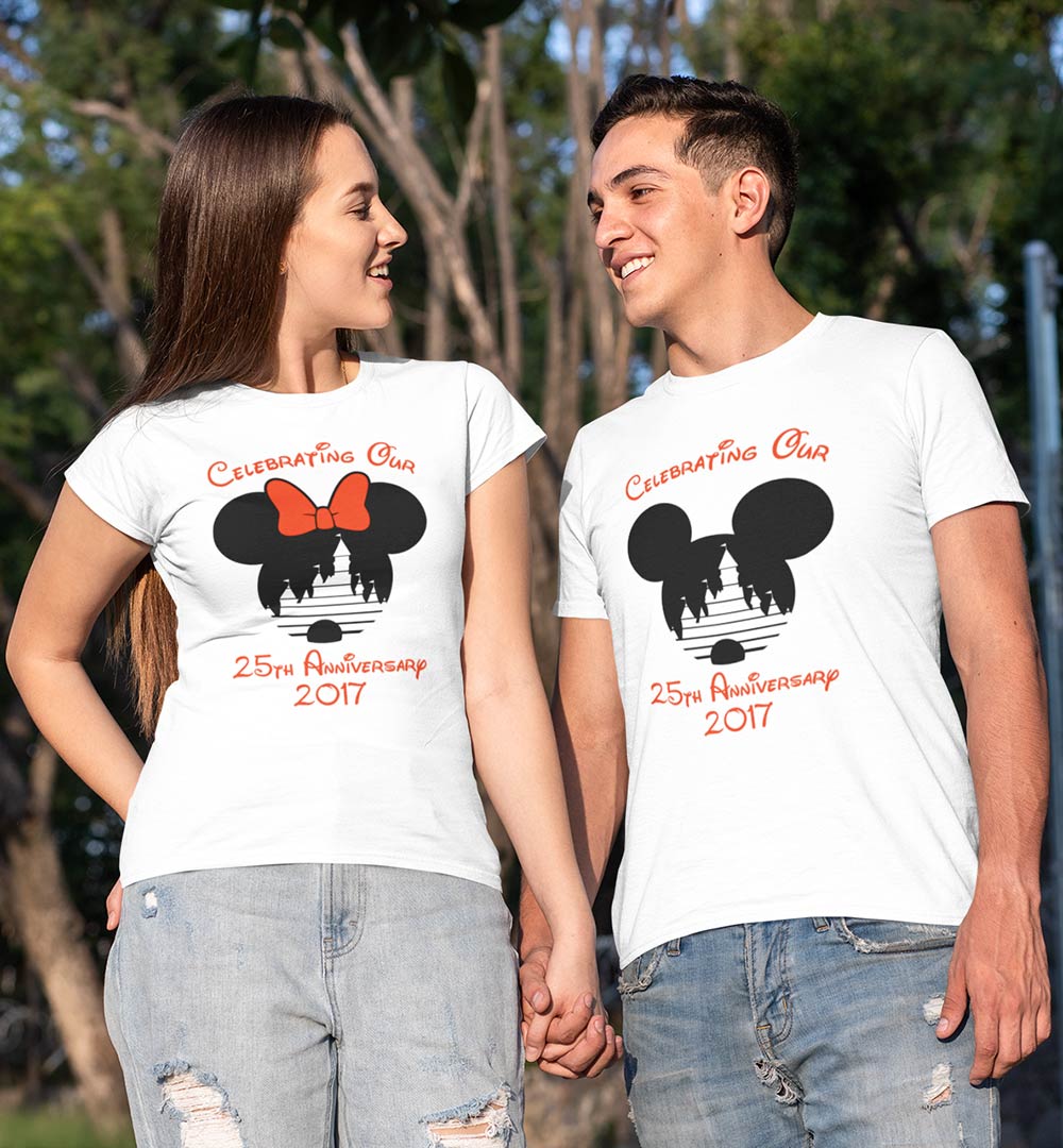 Matching Disney Mickey And Minnie Couple T-Shirt| Anniversary Years ...
