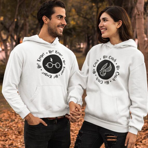 Keeper And Catch Matching Couple Hoodies| Harry Potter Couple Shirt| Best Gifts For Couple