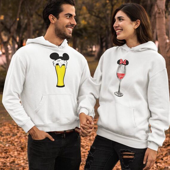 Mickey And Minnie Matching Couple Hoodies| Disney Cup Couple Shirt| Best Gifts For Couple