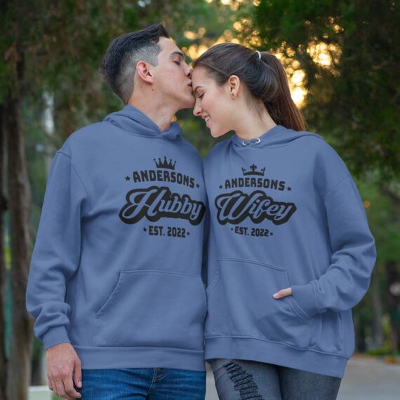 Personalized Wifey And Hubby Matching Couple Hoodies| Valentines Couple Shirt| Best Gifts For Couple