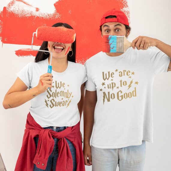 Matching Golden Couple T-Shirt| We Solemnly Swear Couple Shirts| Best Gift For Couple