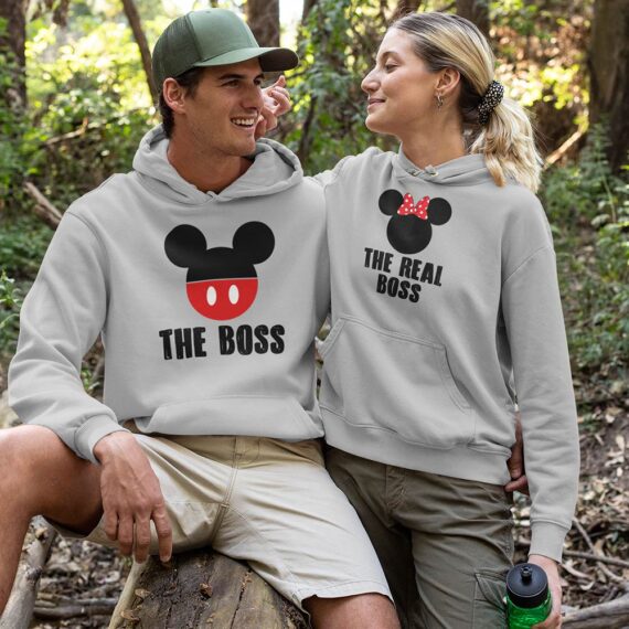 Mickey And Minnie Matching Couple Hoodies| Disney The Boss Couple Shirt| Best Gifts For Couple