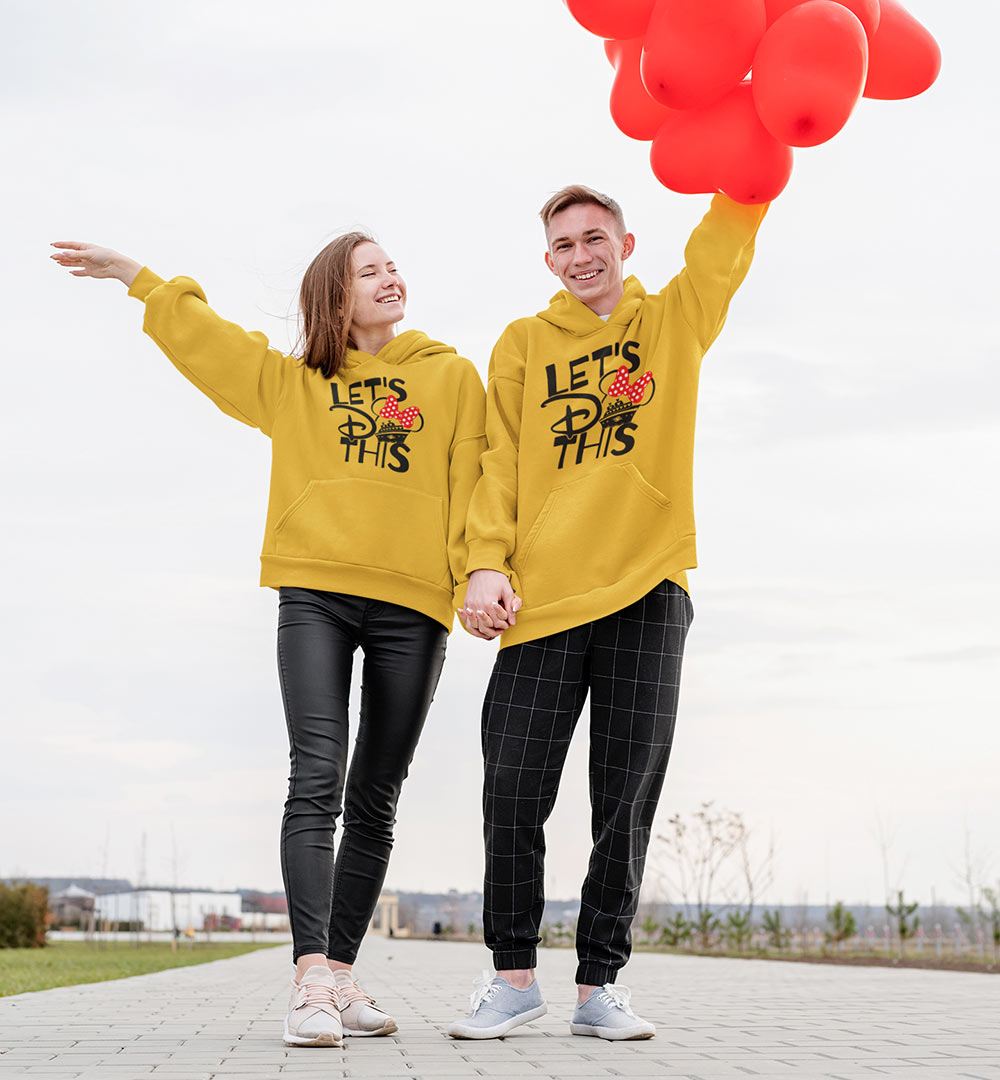 Lets Do This Valentine Couple Hoodie For Disney Fans | Best Gif Ideas For  Him And Her - Couple Gift By Jenny