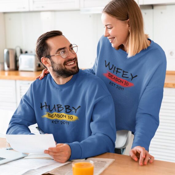 Personalized Anniversary Season Matching Couple Sweatshirts| Wifey And Hubby Couple Shirt| Best Gifts For Couple