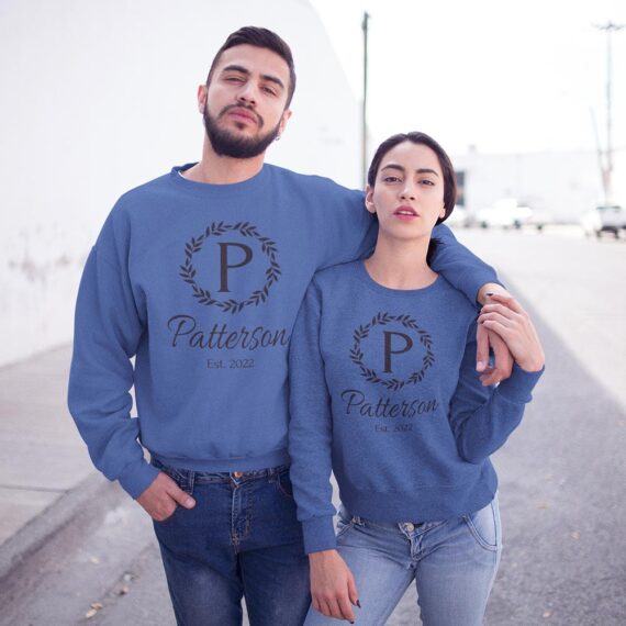 Personalized Matching Couple Sweatshirts| Name Couple Shirt| Best Gifts For Couple