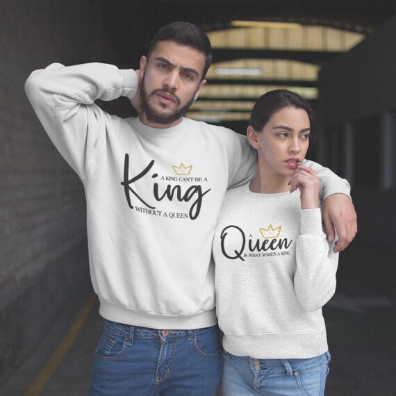 Valentines Matching Couple Sweatshirts| King And Queen Couple Shirt| Best Gifts For Couple