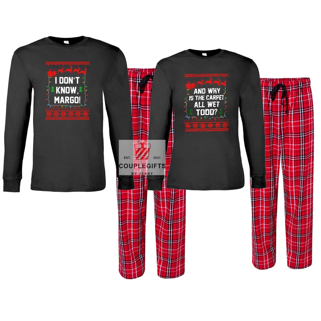 I Don't Know Margo Christmas Vacation Couple Pajamas