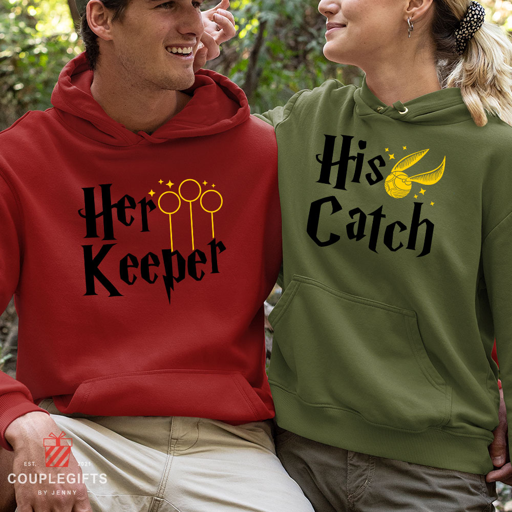 She’s A Catch He’s A Keeper: Matching Harry Potter Shirts for Couples or Mommy and Me Unisex Tee XL / Unisex Tee M